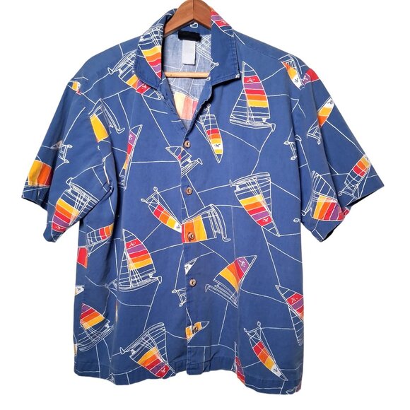 Hobie Other - Vintage 1990s Hobie Cat Sailboat Shirt M Blue Rainbow Sail Sailing Beach Party